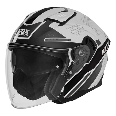 Casque jet Nox N130 Ekto blanc/noir