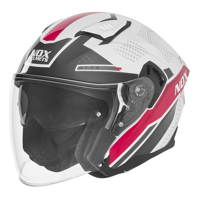 Casque jet Nox N130 Ekto blanc/rose