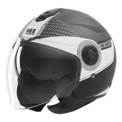 Casque jet Nox N182 Round noir mat