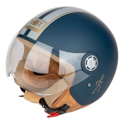 Casque jet Nox N210 Evo bleu mat/gris nardo