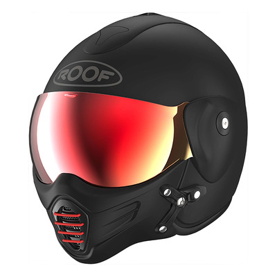 Casque jet Roof RO9 Roadster Iron black mat/red