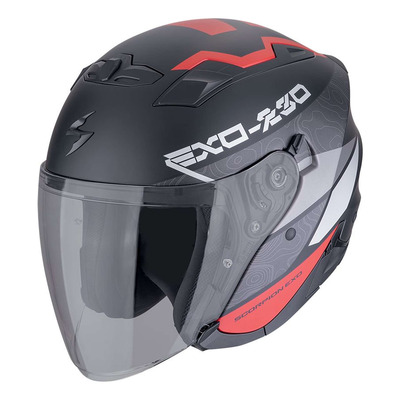 Casque jet Scorpion Exo-230 Band matt black/red/silver