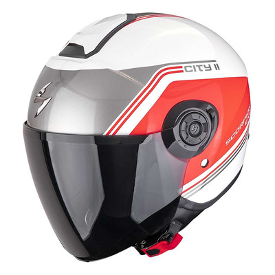 Casque jet Scorpion Exo-City II Vita blanc/rouge