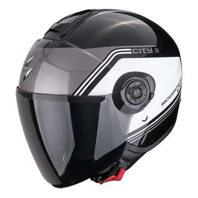Casque jet Scorpion Exo-City II Vita noir/blanc métal