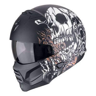 Casque jet Scorpion Exo-Combat 2 Genesis matt black/white/gold