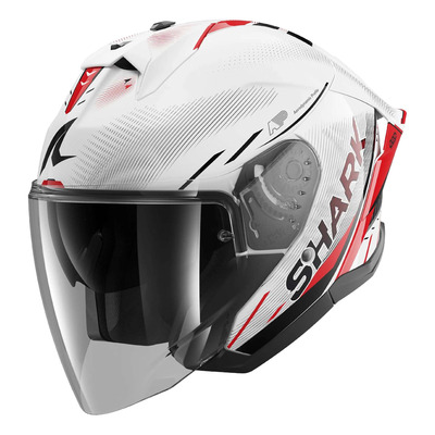 Casque jet Shark Jet Cup Speed-Tech white/red/black