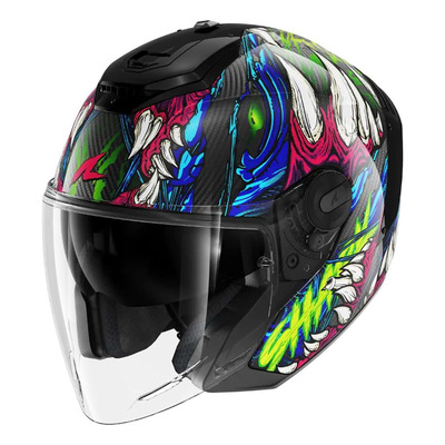 Casque jet Shark RS Jet Carbon Shaytan black/green/violet