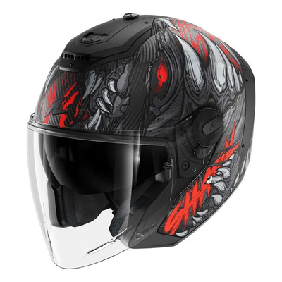 Casque jet Shark RS Jet Carbon Shaytan black/red/anthracite mat