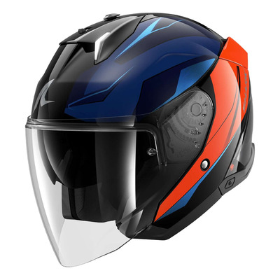 Casque jet Shark Skwal i3 Jet Mekarium black/chrome/orange
