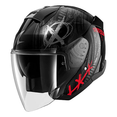 Casque jet Shark Skwal Jet Shiever black/anthracite/red