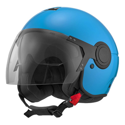 Casque jet Vespa Visor Jet Argentario A19 bleu électrique brillant