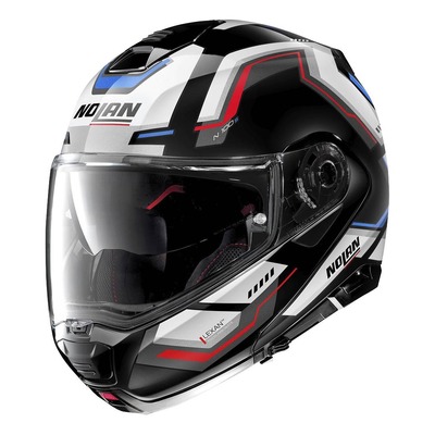 Casque modulable Nolan N100-5 Upwind N-Com noir/bleu/blanc/rouge brillant