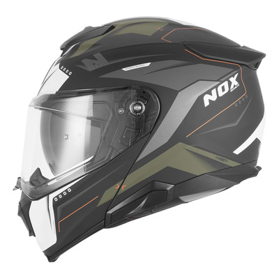 Casque modulable Nox N967 Conquer kaki/orange