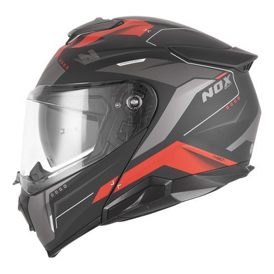 Casque modulable Nox N967 Conquer noir mat/rouge