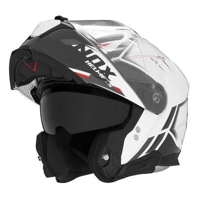 Casque modulable Nox N967 Synchro blanc/rouge
