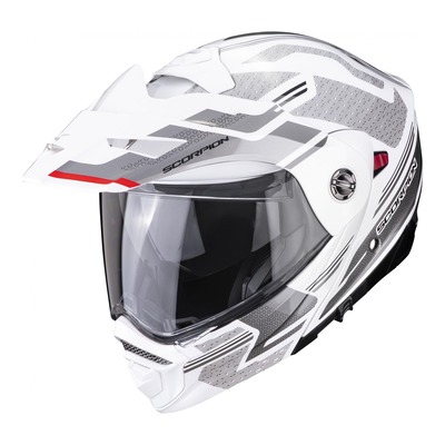 Casque modulable Scorpion ADX-2 Carrera blanc perle/argent (ECE 22-06)
