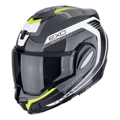 Casque modulable Scorpion Exo-Tech Evo Carbon Cosy black/neon yellow