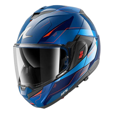 Casque modulable Shark Oxo Mekarium blue/chrome/orange
