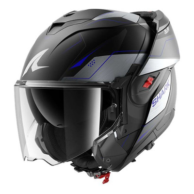 Casque modulable Shark Oxo Mekarium black/chrome/red mat