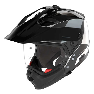 Casque Trail/Adventure Nolan N70-2 X Turbine 349 blanc/noir/gris métal