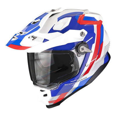 Casque Trail/Adventure Scorpion ADF-9000 Air Patrol blanc/bleu/rouge