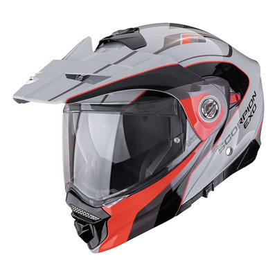 Casque Trail/Adventure Scorpion ADX-2 Kamps gris/rouge