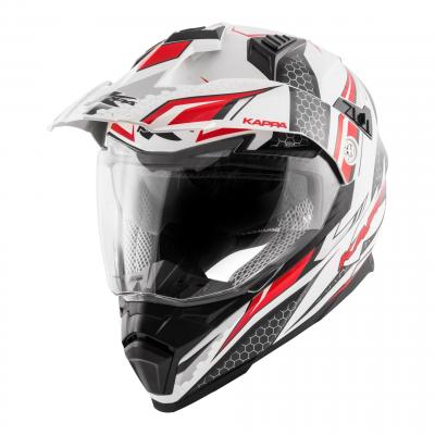 Casque trail Kappa KV30 Enduro Ride blanc verni/rouge/noir