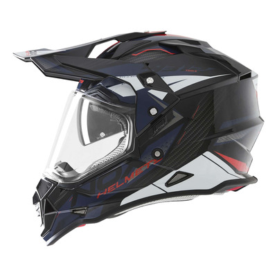 Casque trail Nox N312 Track bleu/rouge brillant