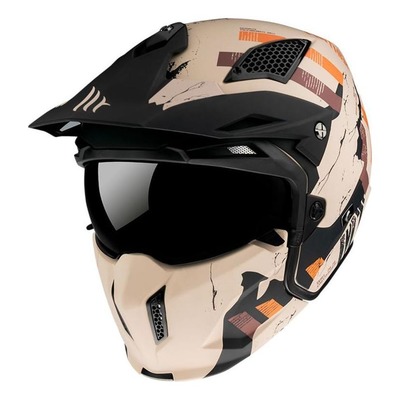 Casque transformable MT Helmets Streetfighter SV Skull blanc/orange mat