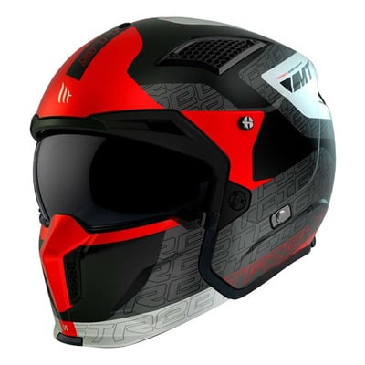 Casque transformable MT Helmets Streetfighter SV Totem B15 gris/rouge mat