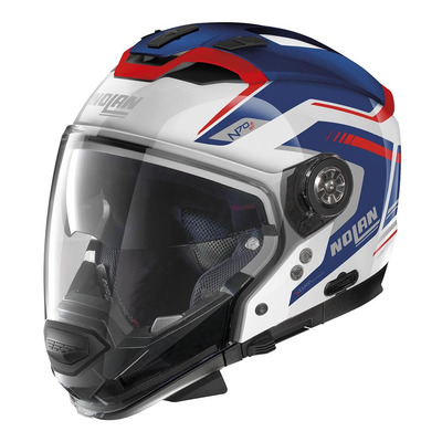 Casque transformable Nolan N70-2 GT Gswitchback N-Com blanc/bleu/rouge
