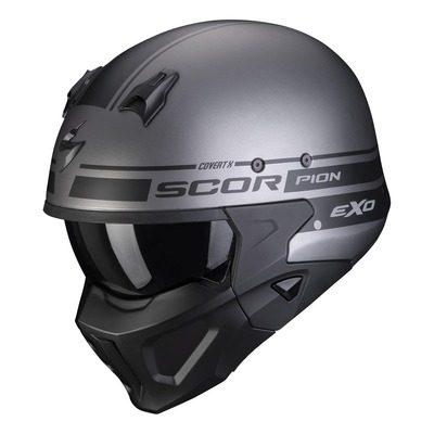 Casque transformable Scorpion Covert-X Tussle argent/noir mat