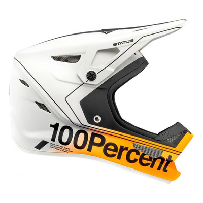 Casque vélo intégral 100% Status blanc/orange