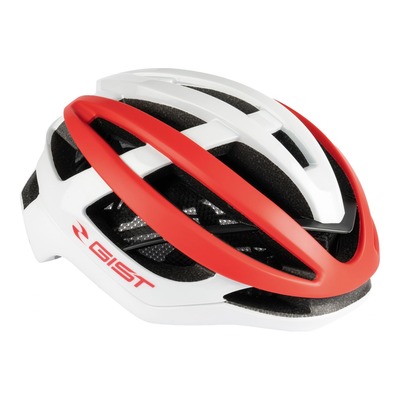 Casque vélo route adulte Gist Sonar blanc et rouge