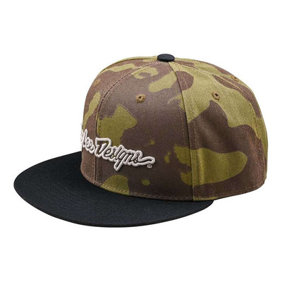 Casquette Troy Lee Designs Flat Bill Signature camouflage vert