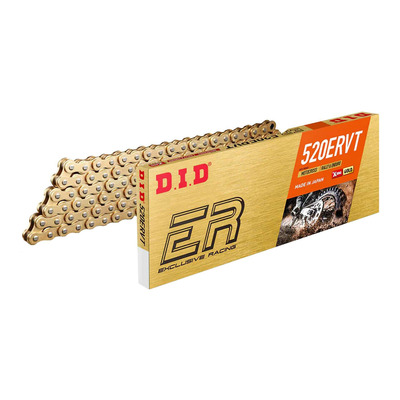 Chaîne de transmission DID 520ERVT 118 maillons or avec attache rapide à clip