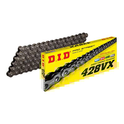 Chaîne de transmission DID 525VX 118 maillons noir avec attache à riveter