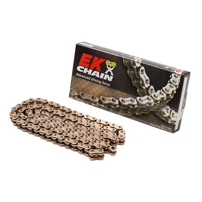 Chaîne de transmission EK Chain 520SRX2 QX-Ring 122 maillons or avec fermeture à rivets sans outil