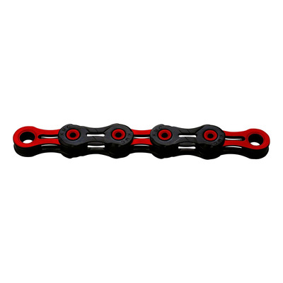 Chaîne vélo 10v KMC DLC10 116 maillons noir/rouge
