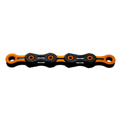 Chaîne vélo 11v KMC DLC11 118 maillons noir/orange