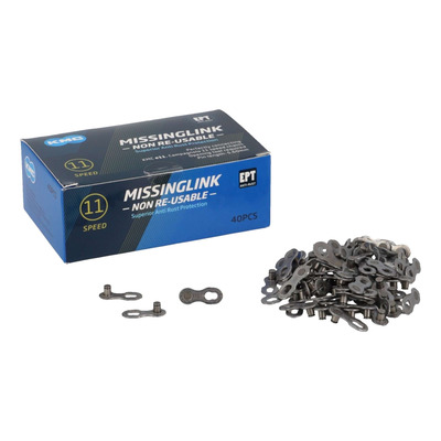 Chaîne vélo 11v KMC E11 EPT anti-rouille 50 mètres argent (40 attaches rapides)