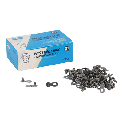 Chaîne vélo 8v KMC Z8.3 50 mètres gris (40 attaches rapides)