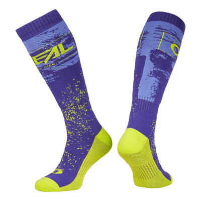 Chaussettes cross O’Neal Pro MX Paint purple/neon yellow