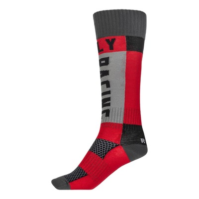 Chaussettes haute Fly Racing MX Thin rouge/gris