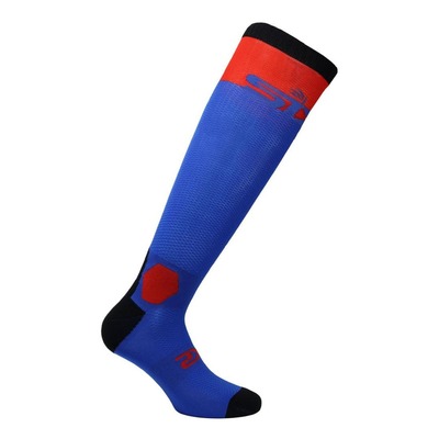 Chaussettes hautes Sixs Long Racing turquoise/rouge