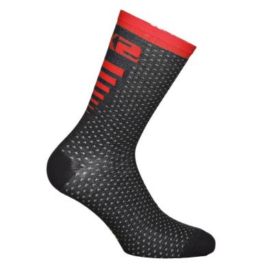 Chaussettes Sixs Arrow mérinos noir/rouge