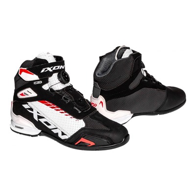 Chaussures moto Ixon Bull Vented noir/blanc/rouge