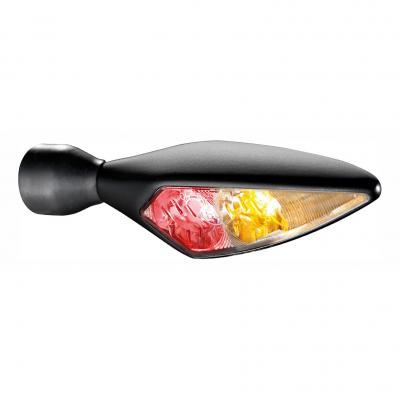 Clignotant LED Kellermann Micro Rhombus DF noir avec feu stop et feu arrière intégrés AR D