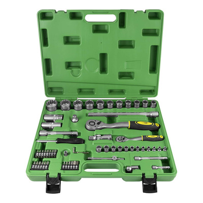 Coffret à outils JBM 60 pièces avec douilles spline 1/2" et 1/4" finition zinguée