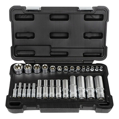 Coffret douilles torx JBM courtes & longues – 28 pièces